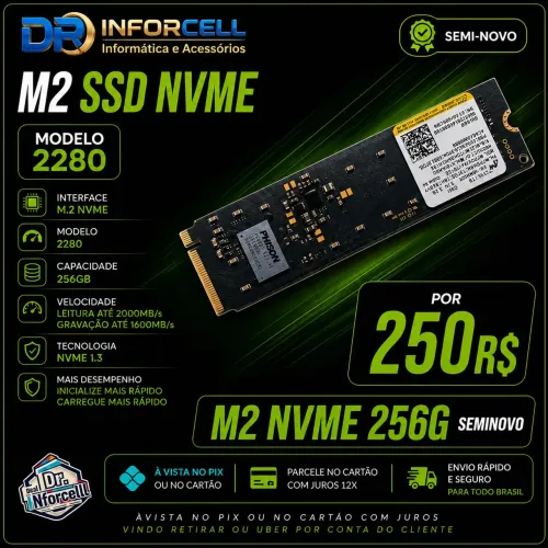 SSD NVME 256GIGAS - SEMINOVO