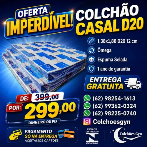 Colchão Casal D20 entrega gratuita