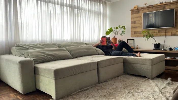 Sofá reclinável gigante, 3 módulos