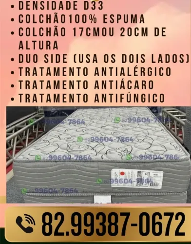 Colchao D33 solteiro a partir R$ 379,99 D33 ou casal D33 a partir R$ 674,90 Bonsono