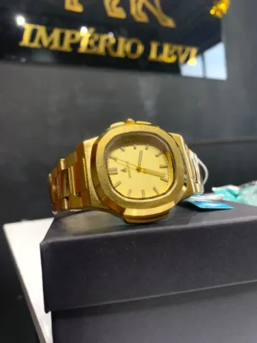 Relogio analógicos original Marinus banhado a ouro com caixa + garantia 