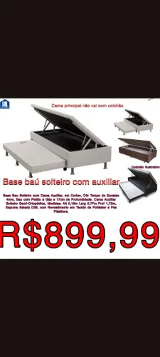 Base Baú Solteiro com Auxiliar