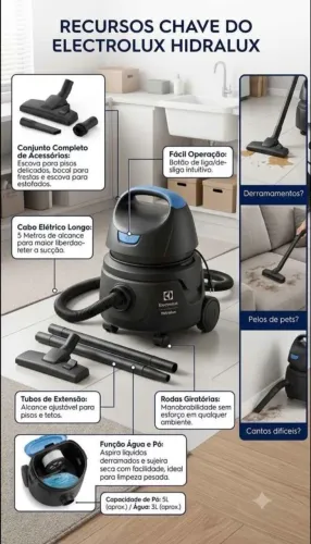 Aspirador de pó e água Electrolux Hidralux