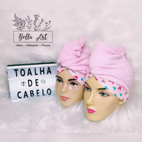 Toalha de cabelo / Touca para cabelo em atoalhado 