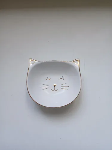 Porta joia gatinho cerâmica (9cm x 8cm)