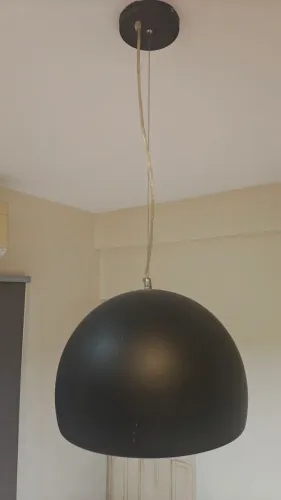 Luminária pendente meia lua preto fosco
