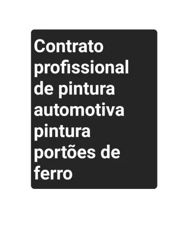 CONTRATO PINTOR AUTOMOTIVO SERVIÇOS NA SERRARIA