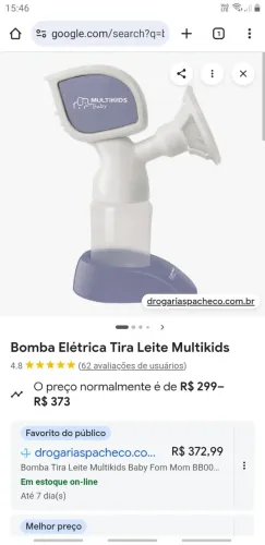 Bomba de tirar leite elétrica multikids