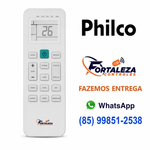 Controle Remoto Ar condicionado Compatível com Philco - Modelos PH/PAC/PRIME AIR