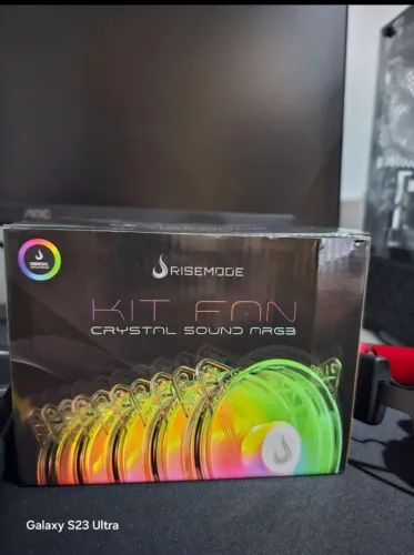 Kit 5 fans argb rise mode cristal sound + controle