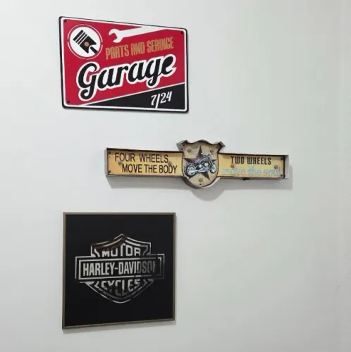 Quadros decoração (Harley, moto, garagem)