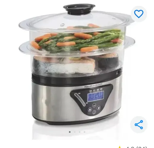 Panela Hamilton Beach à Vapor Digital 5,2L Prata Food Steam