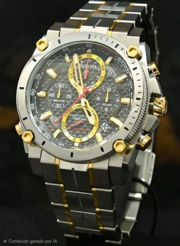 Relógio BULOVA Masculino Precisionist Cronógrafo 98B228 - Diver 300m SEMINOVO, SEM MARCAS
