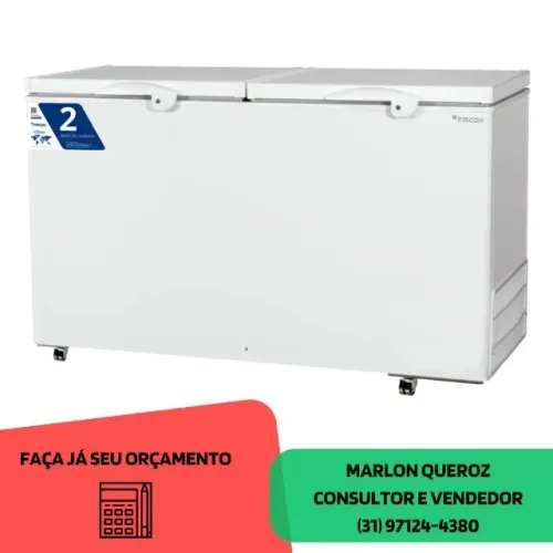Freezer Horizontal 503L Tampa de Vidro Metalfrio Novo