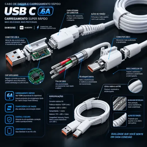 CABO 6A 100W TIPO C