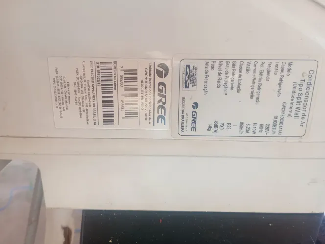 Evaporadora gree 18000 btus