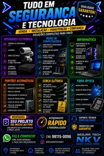 CFTV | Câmeras | Alarmes | Eletricista |Portões | Cerca Elétrica | Redes | Informática