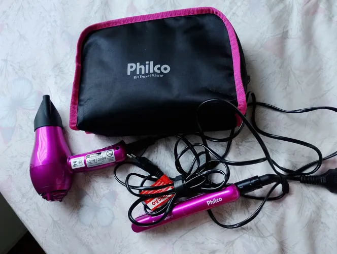 Kit Secador e Chapinha de Viagem - Philco Travel Shine bivolt