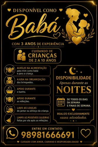 Babá Folguista Noturno em São Luís 