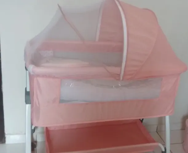Berço mosquiteiro portátil ninho Moisés infantil - combinando rosa - Novo