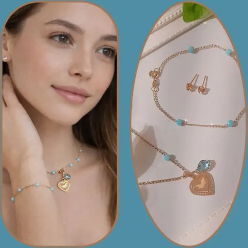 Conjunto Colar Espírito Santo Banhado a Ouro18k