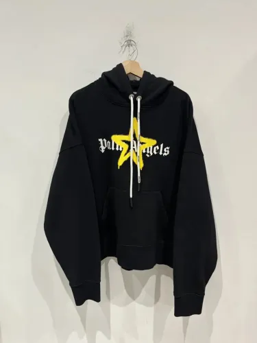 moletom palm angels spray star preto estrela amarela blusa jaqueta casaco jaco canguru