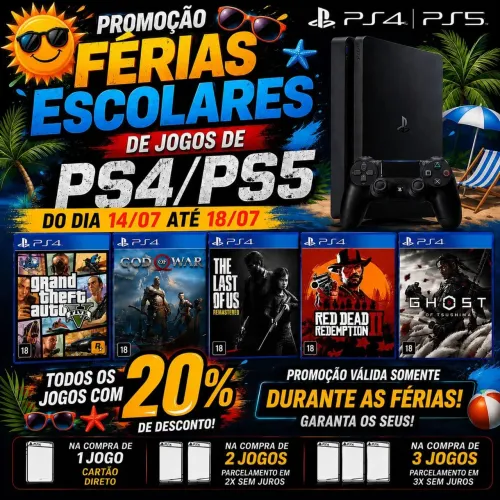 Jogos PS4 com 20% de desconto - Loja Física