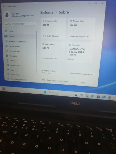 NOTEBOOK DELL VOSTRO 8GB RAM CORE i5 GERAÇÃO 8 EXCELENTE ESTADO TELA15.6