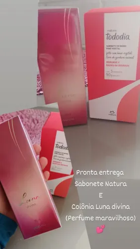 Colônia Luna divina Natura e caixa de sabonete Natura