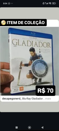 Blu ray Gladiador