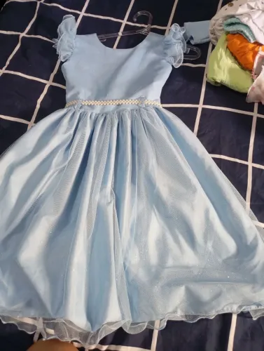 Vestido de festa menina infantil e sapatilha