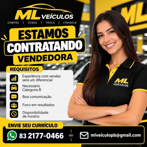 A ML VEÍCULOS ESTÁ CONTRATANDO!