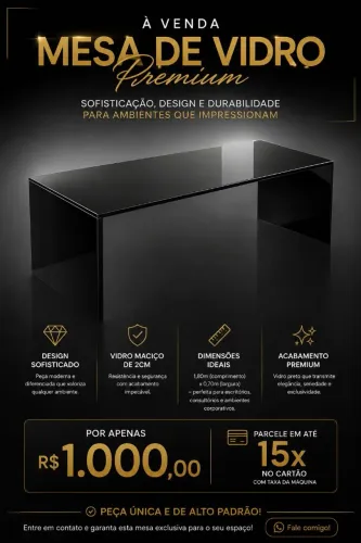 Mesa em vidro