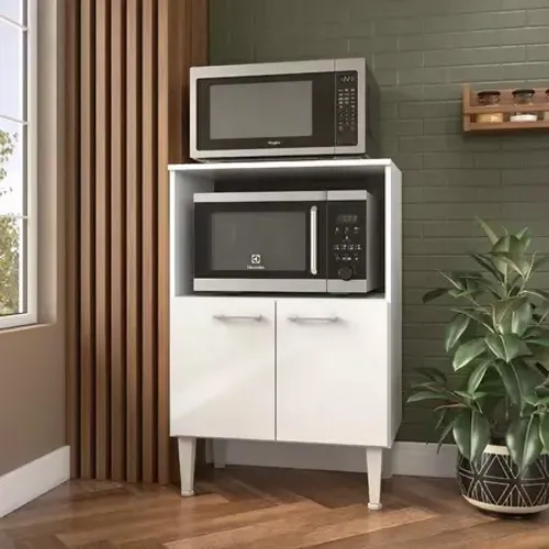 Armário Multiuso para Forno e Microondas 2 Portas Branco