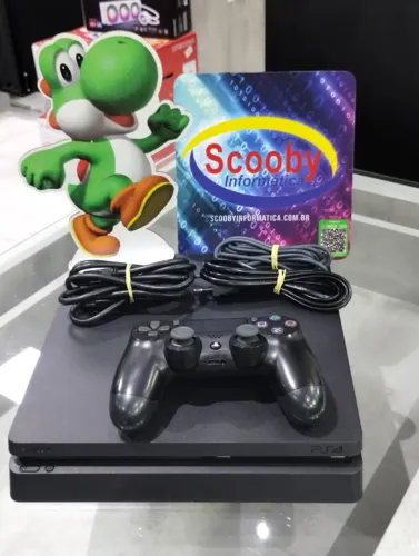 PS4 SLIM SEMINOVO, 1 CONTROLE, 1 JOGO, GARANTIA 1 ANO, LOJA
