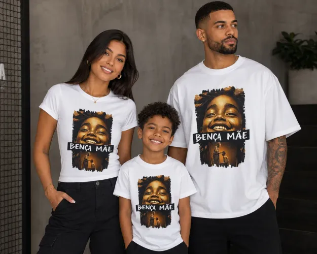 Kit 3 Camisetas Bença Mãe - Kit Família 