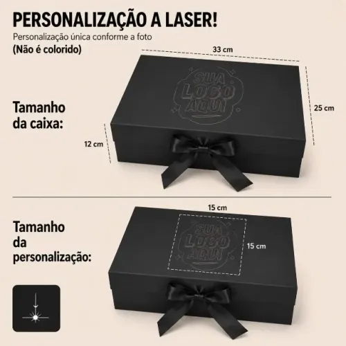 10 Caixa Presente Premium Magnética Personalizada 33x25x12