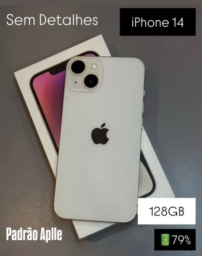 iPhone 14 branco 128gb saúde 79% original?