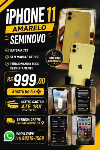 iPhone 11 64gb 71% Seminovo