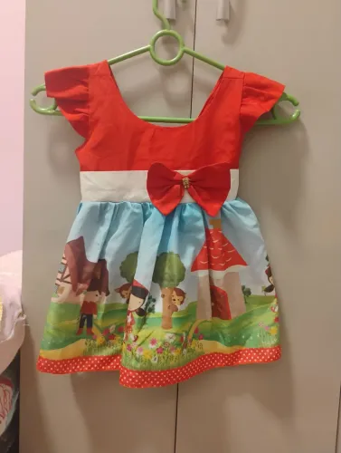 Kit 2 vestidos infantis feminino - Magali e chapeuzinho vermelho