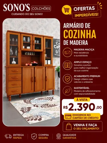Armário de cozinha de madeira