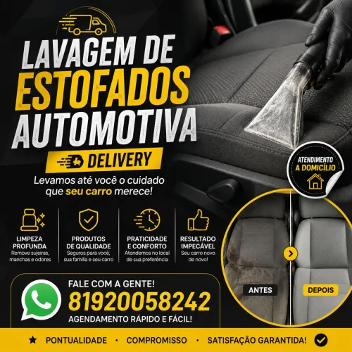 Higienização de estofados automotivos delivery