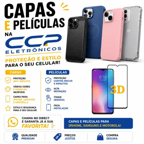 Capas e Películas a parti de 15,00 reais 