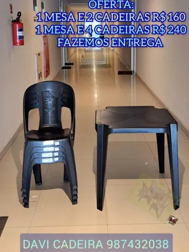 CONJUNTO DE MESA E CADEIRA DE PLASTICO MSMDF PARA KDMD O SE SEU NEGOCIO