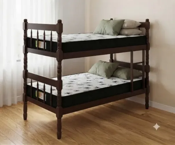 Cama beliche com 2 colchões FRETE GRATIS
