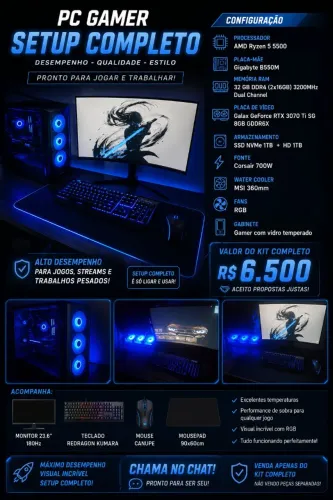 Vendo pc gamer completo 
