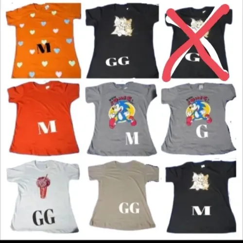 camisetas femininas algodão