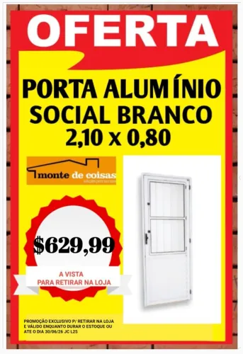 PORTA DE ALUMÍNIO BRANCO !! PROMOÇÃO !!