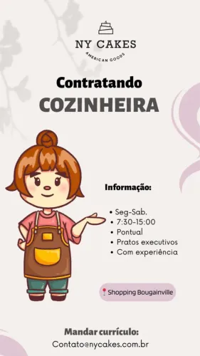 Cozinheira segunda-sabado 7:00-15:00