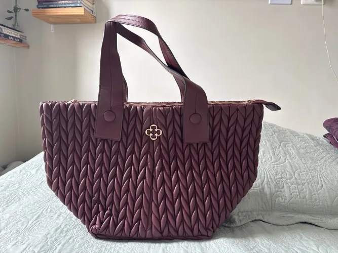 bolsa capodarte matelassê vinho grande de ombro